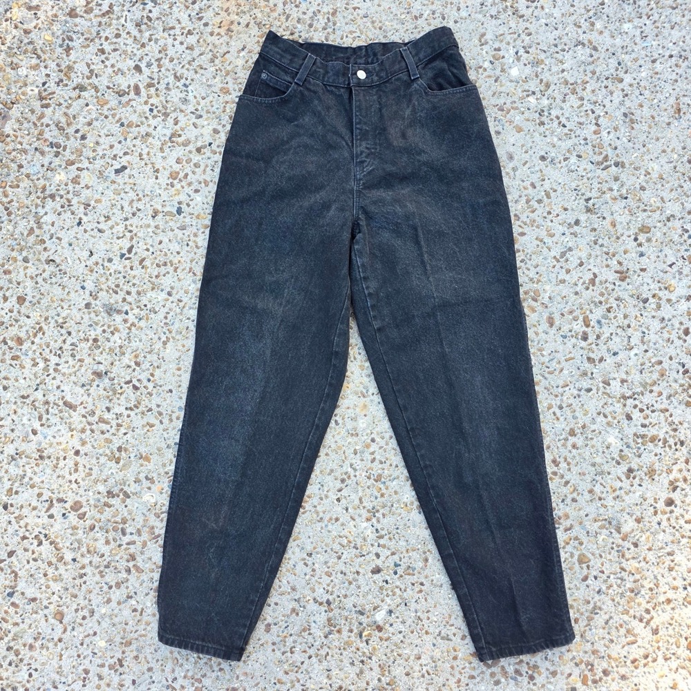 Vintage Gitano Jeans Size 29 Black 90s Mom Tapered Ultra High-Rise Stone Washed